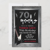 Invitation d'anniversaire 70 ans 70 Rocks Rockstar (Devant)