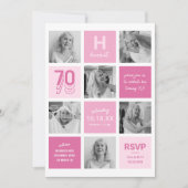 Invitation d'anniversaire 70 ans avec collage de p (Devant)