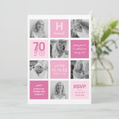 Invitation d'anniversaire 70 ans avec collage de p (Debout devant)