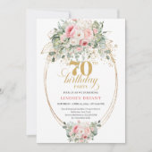 Invitation d'anniversaire 70 ans Boho Dusty Pink F (Devant)
