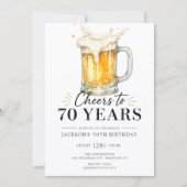 Invitation d'anniversaire 70 ans Cheers (Devant)