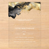 Invitation d'anniversaire 70 ans écriture minimali (Recto)