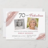 Invitation d'anniversaire 70 ans élégante et fabul (Devant)