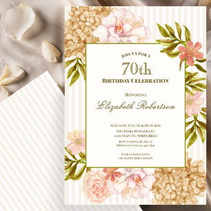 Invitation d'anniversaire 70 ans Fleurs d'Automne