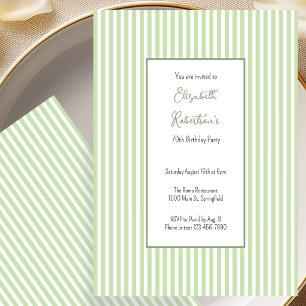 Invitation d'anniversaire 70 ans Minimaliste Vert