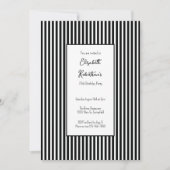 Invitation d'anniversaire 70 ans rayures noires mi (Devant)