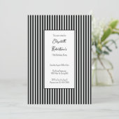 Invitation d'anniversaire 70 ans rayures noires mi (Debout devant)