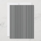 Invitation d'anniversaire 70 ans rayures noires mi (Dos)