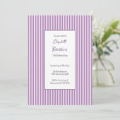 Invitation d'anniversaire 70 ans rayures violettes (Debout devant)