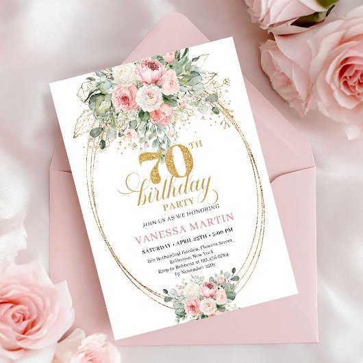 Invitation d'anniversaire 70 ans Rustique Poussiér