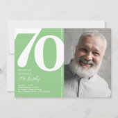 Invitation d'anniversaire 70 ans vert citron frais (Devant)