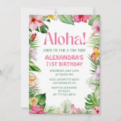 Invitation d'anniversaire 71 ans Hawaïenne Fleur t (Devant)