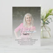Invitation d'anniversaire 71 ans Photo grise (Debout devant)