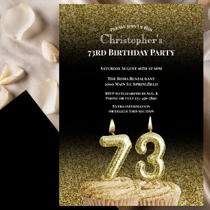 Invitation d'anniversaire 73 ans pour lui noir et 