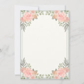 Invitation d'anniversaire 75 ans Fleur Peach et Sa (Dos)