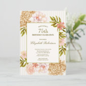 Invitation d'anniversaire 75 ans Fleurs d'Automne (Debout devant)