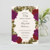 Invitation d'anniversaire 77 ans avec une bordure (Debout devant)