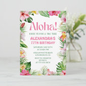 Invitation d'anniversaire 77 ans Hawaïenne Fleur t (Debout devant)