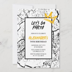 Invitation d'anniversaire 79 ans noir Hommes Hip H