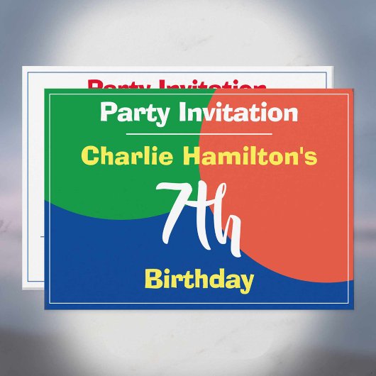 Invitation d'anniversaire 7 ans