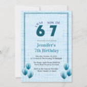 Invitation d'anniversaire 7 ans Bleu sarcelle J'av (Devant)