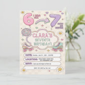 Invitation d'anniversaire 7 ans de Roller Skating (Debout devant)