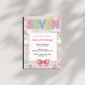 Invitation d'anniversaire 7 ans fille pastel arc-e
