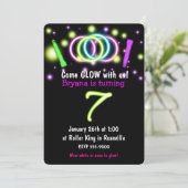 Invitation d'anniversaire 7 ans GLOW Lights Age 7 (Debout devant)