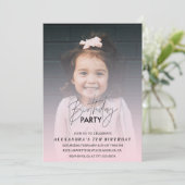 Invitation d'anniversaire 7 ans Photo de fête d'an (Debout devant)