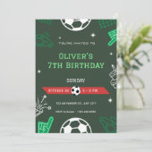 Invitation d'anniversaire 7 ans pour garçon footba (Debout devant)