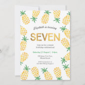 Invitation d'anniversaire 7 ans tropicale à l'anan (Devant)