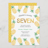 Invitation d'anniversaire 7 ans tropicale à l'anan (Devant / Derrière)