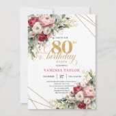 Invitation d'anniversaire 80 ans à la verdure de t (Devant)