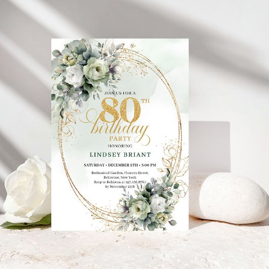 Invitation d'anniversaire 80 ans Boho Moderne avec