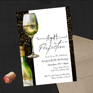 Invitation d'anniversaire 80 ans de vin vieilli à