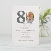 Invitation d'anniversaire 80 ans minimaliste (Debout devant)