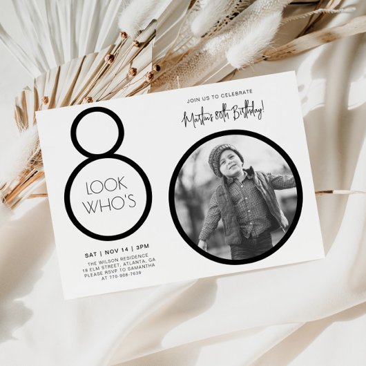 Invitation d'anniversaire 80 ans Photo Moderne