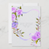 Invitation d'anniversaire 80 ans Ruban Rose Pourpr (Dos)