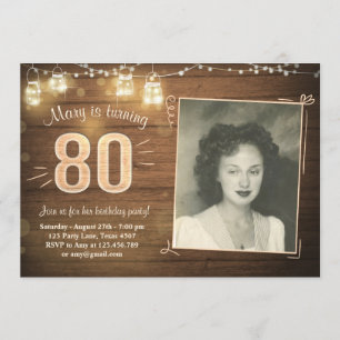 Invitation d'anniversaire 80e anniversaire Vintage