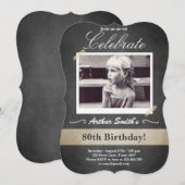 Invitation d'anniversaire 80e anniversaire Vintage (Devant / Derrière)