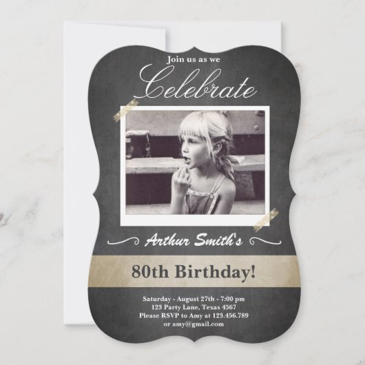 Invitation d'anniversaire 80e anniversaire Vintage (Devant)