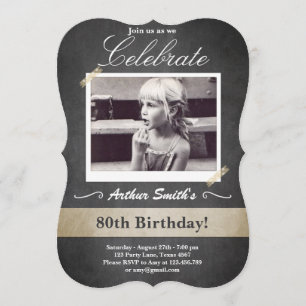 Invitation d'anniversaire 80e anniversaire Vintage