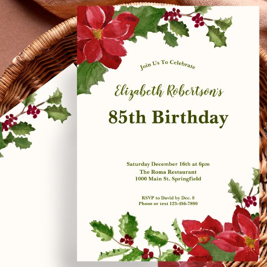 Invitation d'anniversaire 85 ans à la végétation f