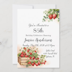 Invitation d'anniversaire 85 ans à l'aquarelle de