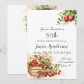 Invitation d'anniversaire 85 ans à l'aquarelle de (Devant / Derrière)