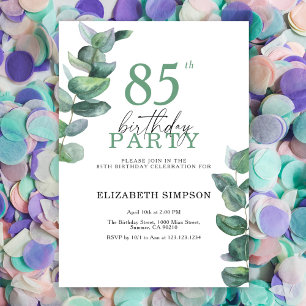 Invitation d'anniversaire 85 ans à l'aquarelle euc