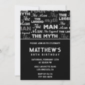 Invitation d'anniversaire 88 ans Noir Funny Mythe (Devant)