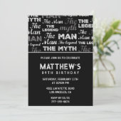Invitation d'anniversaire 89 ans Noir Funny Mythe (Debout devant)