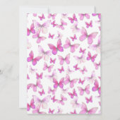 Invitation d'anniversaire 89 ans Papillon en rose/ (Dos)