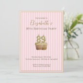Invitation d'anniversaire 89 ans unique en or rose (Debout devant)